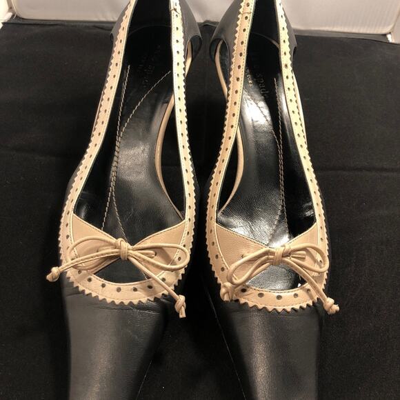 Kate Spade Two Tone Square Toe Oxford Style Heels - Picture 2 of 13